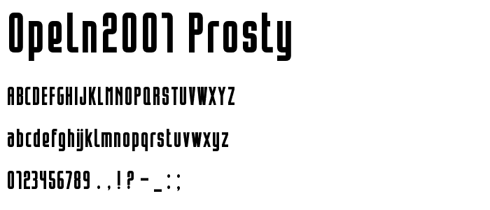 Opeln2001 Prosty font